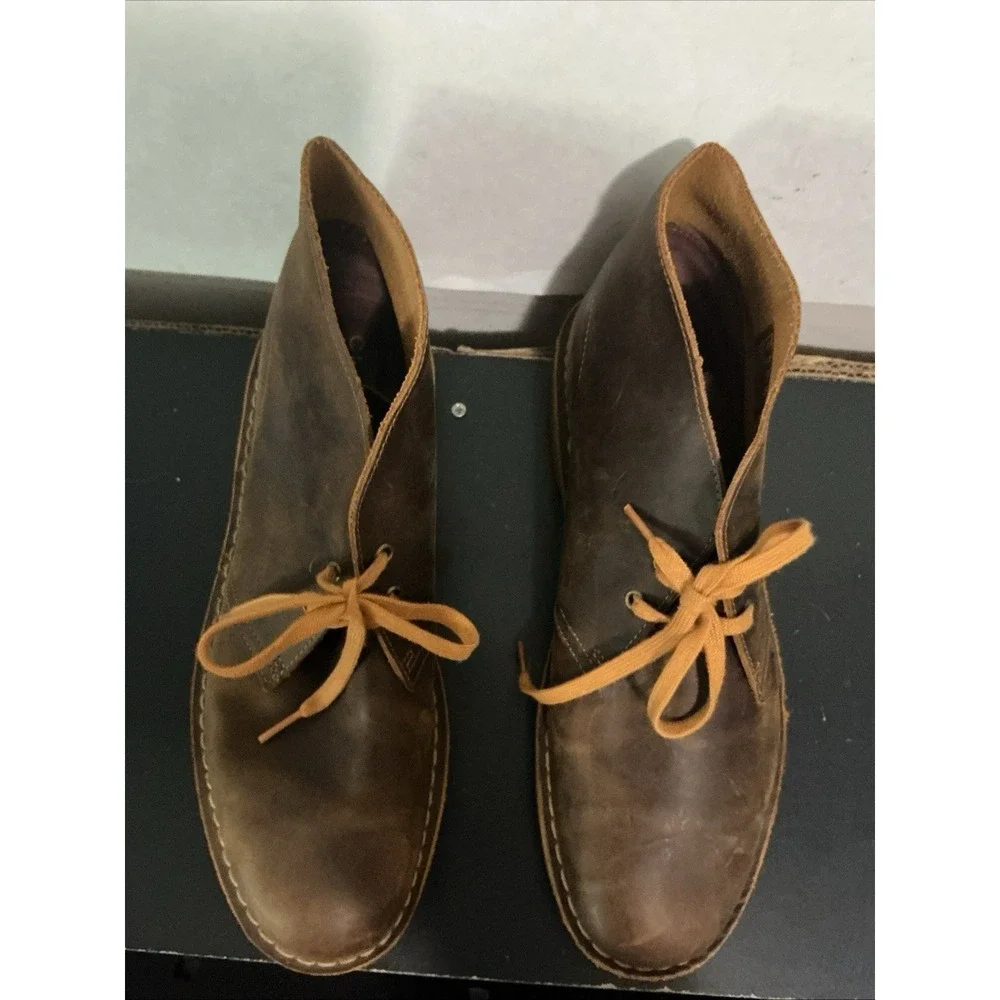Clarks Originals Desert Boots Distressed Brown Leather Crepe Sole Men's 11 M US